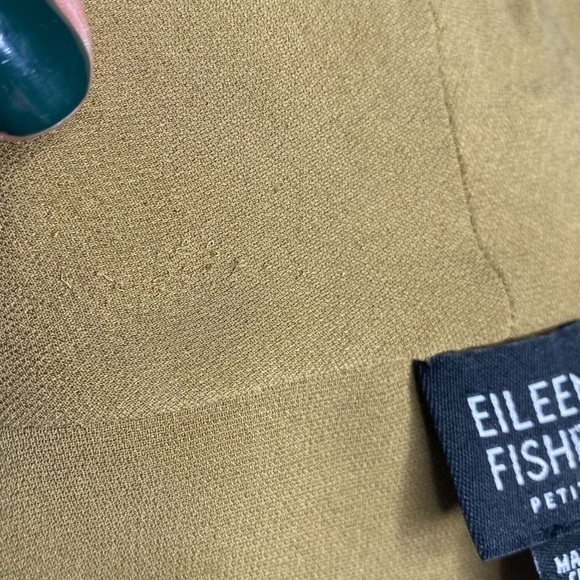 Eileen Fisher Silk Blend Open Front Cardigan Green Sz Petite Med - Picture 6 of 6